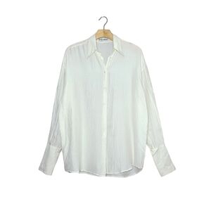 Dolce & Gabbana Off White 100% Silk Button Down Long Sleeve Shirt